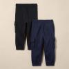 imageAmazon Essentials Unisex Kids and Toddlers Cargo Jogger MultipacksBlackNavy