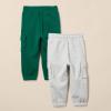 imageAmazon Essentials Unisex Kids and Toddlers Cargo Jogger MultipacksLight Grey HeatherDark Green