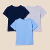 imageAmazon Essentials Unisex Toddlers and Babies Short Sleeve TShirts Pack of 3BlueNavyMedium Grey Heather