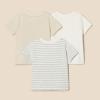 imageAmazon Essentials Unisex Toddlers and Babies Short Sleeve TShirts Pack of 3Oatmeal HeatherWhiteStripe