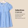 imageAmazon Essentials x Sofia Grainge Toddlers and Baby Girls Cotton Sateen Dress with CollarBlue White Stripe