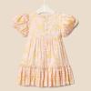 imageAmazon Essentials x Sofia Grainge Toddlers and Baby Girls Puff Sleeve DressShell Pink Ornate Paisley