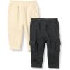 imageAmazon Essentials Baby Boys Cargo Joggers Pack of 2BeigeCharcoal