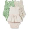 imageAmazon Essentials Baby Girls Sleeveless Bodysuit Dress Pack of 3Sage Green Ditsy FloralStripe