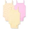 imageAmazon Essentials Baby Girls Sleeveless Bodysuits Pack of 3Pale YellowPinkApples