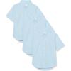 imageAmazon Essentials Boys Uniform ShortSleeve Woven Stretch Poplin ButtonDown Shirts Pack of 3Blue