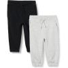 imageAmazon Essentials Boys and Toddlers Cotton Joggers Pack of 2BlackLight Grey Heather