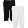 imageAmazon Essentials Boys and Toddlers Cotton Joggers Pack of 2BlackWhite