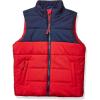 imageAmazon Essentials Boys and Toddlers Heavyweight Outerwear Puffer VestNavy Red Color Block