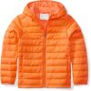 imageAmazon Essentials Boys and Toddlers Lightweight WaterResistant Packable Hooded Puffer JacketBright Orange