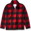 imageAmazon Essentials Boys and Toddlers Polar Fleece QuarterZip Pullover JacketRed Exploded Buffalo Check