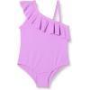 imageAmazon Essentials Girls and Toddlers Asymmetric Frill OnePiece SwimsuitBright Lavender