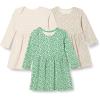 imageAmazon Essentials Toddlers and Baby Girls Cotton LongSleeve Dress Pack of 3Sage Green Ditsy FloralStripe