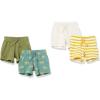 imageAmazon Essentials Unisex Babies Cotton PullOn Shorts  Discontinued Colors MultipacksEcruOliveWashed Teal Green Big CatsYellow Stripe
