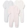imageAmazon Essentials Unisex Babies Cotton ZipFront Footless Sleepsuit Pack of 3IvoryPale PinkDove Grey
