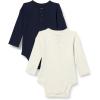imageAmazon Essentials Unisex Babies LongSleeve Henley Bodysuits Pack of 2Oatmeal HeatherNavy