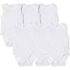imageAmazon Essentials Unisex Babies Sleeveless Bodysuits Pack of 6White