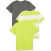 imageAmazon Essentials Unisex Kids and Toddlers Modern ShortSleeve TShirt Pack of 3Charcoal HeatherLime GreenWhite Rugby Stripe