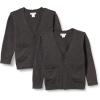 imageAmazon Essentials Unisex Kids and Toddlers Uniform Cotton Cardigan Sweaters Pack of 2Charcoal Heather