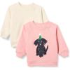 imageAmazon Essentials Unisex Toddlers and Babies French Terry Crewneck Sweatshirts Pack of 2BeigePeach Party Animals