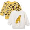 imageAmazon Essentials Unisex Toddlers and Babies French Terry Crewneck Sweatshirts Pack of 2Cheetah GraphicAnimal