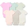 imageAmazon Essentials Unisex Toddlers and Babies ShortSleeve Bodysuits MultipacksPinkFloral