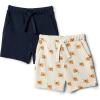 imageAmazon Essentials x Sofia Grainge Toddlers and Baby Boys Pull On Knit Shorts Pack of 2ElephantsNavy