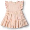 imageAmazon Essentials x Sofia Grainge Toddlers and Baby Girls Woven Ruffle Sleeve DressPeach Classic Stripe