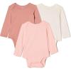 imageAmazon Essentials x Sofia Grainge Unisex Babies Long Sleeve Crew Neck Bodysuit Pack of 3IvoryPinkTerracotta
