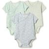 imageAmazon Essentials x Sofia Grainge Unisex Babies Side Snap Short Sleeve Bodysuit Pack of 3RabbitsRound TreesStripe