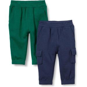 imageAmazon Essentials Baby Boys Cargo Joggers Pack of 2GreenNavy