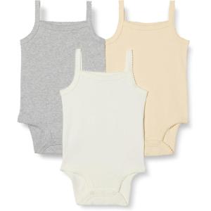 imageAmazon Essentials Baby Girls Sleeveless Bodysuits Pack of 3Neutrals