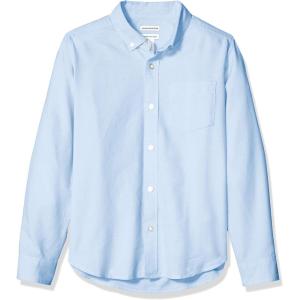 imageAmazon Essentials Boys Uniform Classic Fit LongSleeve Woven Oxford ShirtBlue
