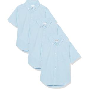 imageAmazon Essentials Boys Uniform ShortSleeve Woven Stretch Poplin ButtonDown Shirts Pack of 3Blue