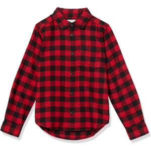 imageAmazon Essentials Boys and Toddlers Flannel Button Down ShirtRed Buffalo Check
