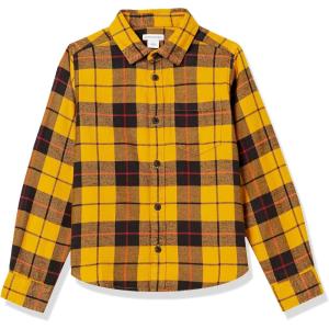 imageAmazon Essentials Boys and Toddlers Flannel Button Down ShirtYellow Plaid