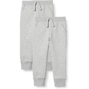 imageAmazon Essentials Boys and Toddlers Fleece Jogger Sweatpants MultipacksMedium Grey Heather