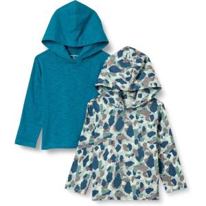 imageAmazon Essentials Boys and Toddlers Lightweight LongSleeve Hooded TShirt Pack of 2Teal BlueCamo