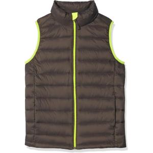 imageAmazon Essentials Boys and Toddlers Lightweight WaterResistant Packable Hooded Puffer VestBlack Neon Yellow
