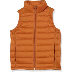 imageAmazon Essentials Boys and Toddlers Lightweight WaterResistant Packable Hooded Puffer VestLight Brown