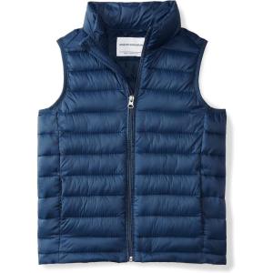 imageAmazon Essentials Boys and Toddlers Lightweight WaterResistant Packable Hooded Puffer VestNavy