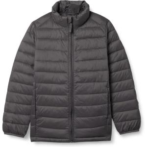 imageAmazon Essentials Boys and Toddlers Lightweight WaterResistant Packable Puffer JacketDark Grey