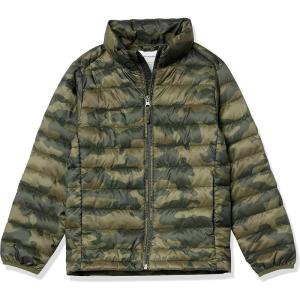 imageAmazon Essentials Boys and Toddlers Lightweight WaterResistant Packable Puffer JacketOlive Camo