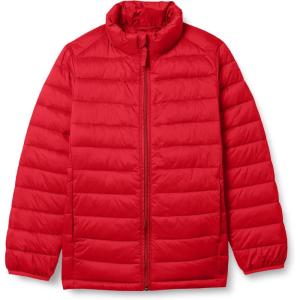 imageAmazon Essentials Boys and Toddlers Lightweight WaterResistant Packable Puffer JacketRed