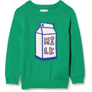 imageAmazon Essentials Boys and Toddlers Pullover Crewneck SweaterGreen Milk Carton