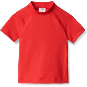 imageAmazon Essentials Boys and Toddlers Short Sleeve Rashguard TShirtBright Poppy Red