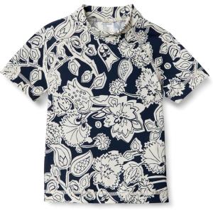 imageAmazon Essentials Boys and Toddlers Short Sleeve Rashguard TShirtNavy Folk Floral