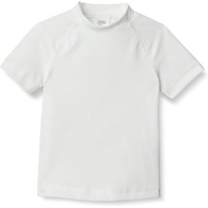 imageAmazon Essentials Boys and Toddlers Short Sleeve Rashguard TShirtWhite