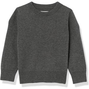 imageAmazon Essentials Boys and Toddlers Uniform Cotton Crewneck SweaterCharcoal Heather