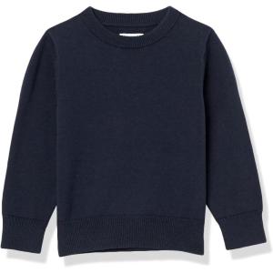 imageAmazon Essentials Boys and Toddlers Uniform Cotton Crewneck SweaterNavy